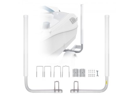 Lodný príves Leader, 1,5 m nastaviteľné konštrukčné vodiace tyče prívesu, 2ks nerezové pozinkované vodiace tyče prívesu, vodiace tyče prívesu s PVC rúrkami, pre lyžiarsky čln, rybársky čln alebo príves plachetnice