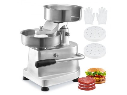 Komerčný stroj na výrobu hamburgerov Burger , 150 mm / 6 palcový stroj na výrobu hovädzieho burgeru Burger, vysoko výkonný stroj na lisovanie hamburgerov z nehrdzavejúcej ocele, kuchynský procesor na tvarovanie mäsa s 1000 ks papierových..