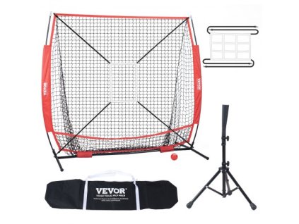5x5ft baseballová softbalová tréningová sieť, prenosná baseballová tréningová sieť na odpalovanie, nadhadzovanie, baseballové vybavenie so zátkou rámu luku, taška na prenášanie, odpalová zóna, lopta, odpaľovacia klietka