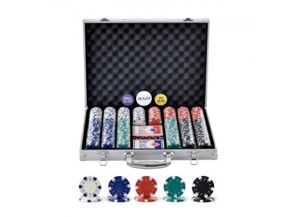 Súprava pokerových žetónov , 500-dielna pokerová súprava, kompletná pokerová herná súprava s hliníkovým puzdrom, kasínové žetóny 11,5 gramu, karty, gombíky a kocky, pre Texas Hold'em, Blackjack, hazardné hry