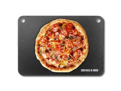 Pizza Steel, 20" x 14" x 3/8" Oceľová panvica na pizzu vhodná do rúry, predpripravený kameň na pizzu z uhlíkovej ocele s 20x vyššou vodivosťou, odolná nerezová panvica na pizzu pre vonkajší gril, vnútornú rúru