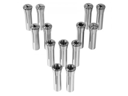 13 ks sada presných skľučovadiel R8, 1/8'' - 7/8'', 45# frézovacie skľučovadlo z legovanej ocele 0,0012"/30um TIR s 13 označenými úložnými boxmi, pre frézovacie stroje vŕtacie lisy vyvrtávačky obrábacie centrum