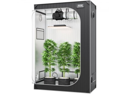 pestovateľský stan 2x4, 48'' x 24'' x 72'', vysoko reflexný hydroponický pestovateľský stan z mylaru 2000D s pozorovacím okienkom, taškou na náradie a podlahovým podnosom na pestovanie izbových rastlín