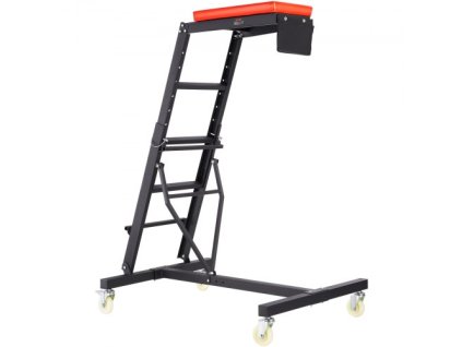 Špičkový automobilový plazivý stroj, motorový plazivý stroj s nastaviteľnou výškou 45,7" až 66,3", 400 LBS vysoký plazivý stroj, 4 otočné pojazdové kolesá, ťažký skladací plazivý stroj na opravy a údržbu automobilov