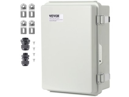 Vonkajšia elektrická rozvodná skrinka , 11,81 x 7,87 x 7,08 palca, plastová elektrická skrinka ABS so západkou z nehrdzavejúcej ocele s výklopným krytom, IP67 prachotesná, vodotesná pre vonkajšie elektrické projekty