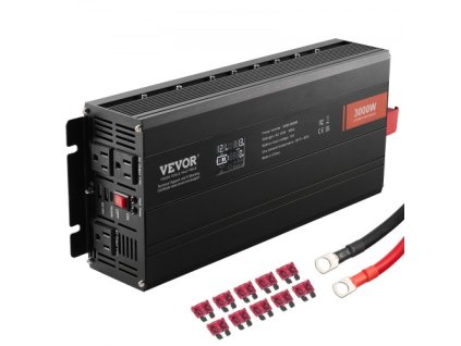 Modifikovaný sínusový menič prúdu 3000W DC12V na AC230V LCD displej CE FCC