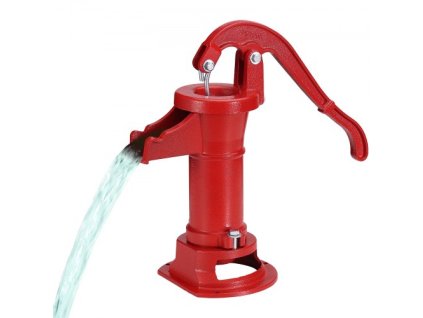 Starožitné ručné čerpadlo na džbán, maximálny zdvih 25 stôp, liatinové ručné čerpadlo na vodu s ergonomickou rukoväťou G1-5/8", jednoduchá inštalácia, staromódne pre vonkajšie domáce záhradné jazierka, červené