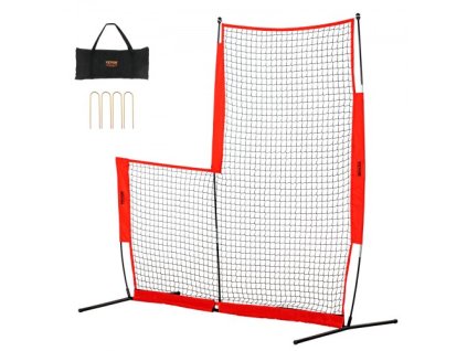 L Screen Baseball pre odpaľovaciu klietku, 7x7ft Baseball a softball bezpečnostná zástena, ochrana tela Prenosná odpaľovacia sieť s taškou a kolíkmi, Baseballová nadhadzovacia sieť pre ochranu nadhadzovačov