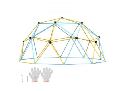 Lezecká kupola, 12ft geometrická kupola Climber Play Center pre deti od 3 do 10 rokov, Jungle Gym podporuje 750 LBS a jednoduchú montáž, s lezeckou rukoväťou, vonkajšie hracie zariadenie pre deti na dvore