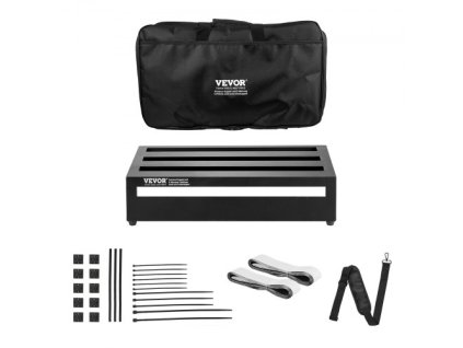 gitarový pedalboard, 20'' x 11'', hliníková zliatina 2,2 lb Veľmi ľahký PedalBoard s gitarovými efektmi, s taškou na suchý zips Pevný ramenný popruh Rolovacie popruhy, pojme 10-12 gitarových pedálov