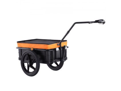 Nákladný príves na bicykel , nosnosť 88 lb, ťažký cyklistický vozík, skladací kompaktný úložný priestor s univerzálnym závesom, vodotesný kryt, 16" kolesá, bezpečné odrazky, vhodný pre 24"-28" kolesá