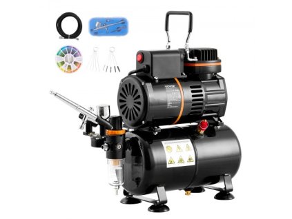 Súprava na vzduchový štetec Súprava kompresorového systému so vzduchovou nádržou s dvoma ventilátormi a 3,5 l vzduchovou nádržou