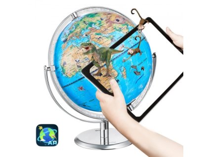 Vzdelávací glóbus pre deti 10 palcov/254 mm Interaktívna aplikácia AR World Globe (jazyk mapy: angličtina)