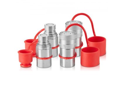 1/2" hydraulické spojky s plochým čelom 1/2" NPT spojky s reguláciou strihu 4 prachové nádoby