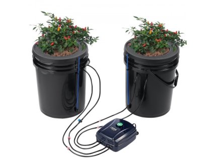 DWC Hydroponický pestovateľský systém Hlboká vodná kultúra s 2 hornými vedrami