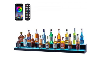 LED osvetlený bar s displejom na fľaše alkoholu, ovládanie RF a aplikácií 60" 2-krokový