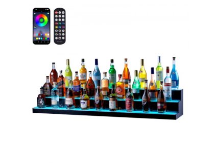 LED osvetlený displej na fľaše s alkoholom RF & App Control 60" 3-stupňová polica