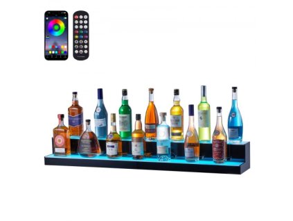 LED osvetlený displej na fľaše s alkoholom RF & App Control 48" 2-stupňová polica