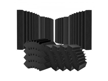 akustické penové panely 4 balenia 16,5 x 6,3 x 12 palcov Stropné lepidlo
