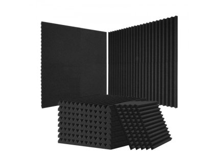 Akustické penové panely 80 Pack 12 x 12 x 1 palec pre steny a strop štúdia