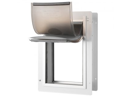 nástenné dvierka pre domáce zvieratá so zámkom a 3 magnetickými klapkami kovový rám malý