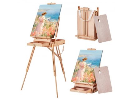 Francúzsky stojan Hold Canvas pre 34" zásuvku na skicár z bukového dreva