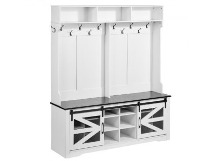 Predsieňový strom Drevený predsieňový strom s lavičkou 12 háčikov pre vchod a chodbu