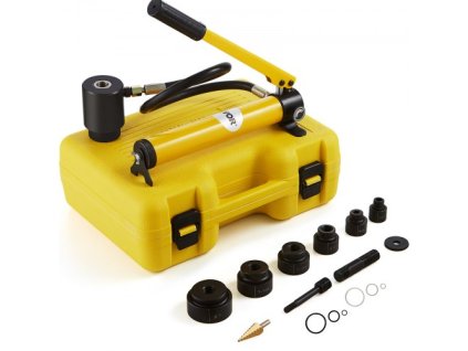Hydraulická dierovacia súprava 10 ton, súprava na dierovanie otvorov 1/2" až 2", KO súpravy nástrojov so 6-dielnym dierovačom, unášače plechu, na hliník, mosadz, nehrdzavejúcu oceľ, sklolaminát a plast