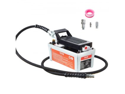 Vzduchové hydraulické čerpadlo , 10 000 PSI 1/2 Gal nádrže, NPT 3/8" výstup oleja, NPT 1/4" vstup, 6,6 ft potrubia, nožný pedál hydraulického čerpadla pre stroje s rámom karosérie a ťažné zariadenie, sivá farba