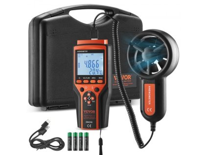 delený ručný anemometer, 14°F-140°F, digitálny merač rýchlosti vetra CFM s LED podsvieteným displejom, meria rýchlosť vetra teplotu vzduchu prúdenie vetra chladenie, pre plachtenie, surfovanie, lietanie, vykurovanie, vetranie a klimatizáciu