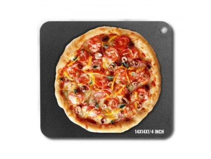 Pizza Steel, 14" x 14" x 1/4" Oceľová panvica na pizzu vhodná do rúry, predpripravený kameň na pizzu z uhlíkovej ocele s 20x vyššou vodivosťou, odolná nerezová panvica na pizzu pre vonkajší gril, vnútornú rúru