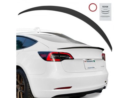 GT Wing Car Spoiler, 48,2-palcový spojler, kompatibilný s Tesla Model 3, vysokopevnostný ABS materiál, farba burnout, zadný spojler, spojlery pre pretekárske vozidlá, matná čierna