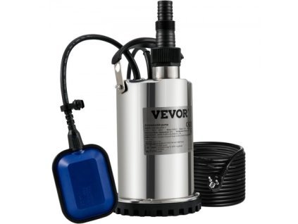 ponorné vodné čerpadlo, 550 W 9500 l/v, s 10 m káblom a automatickým plavákovým spínačom, prenosné z nehrdzavejúcej ocele na čistenie, prázdne zaplavené priestory, bazény, vírivky, na zavlažovanie