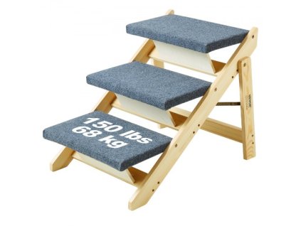 drevené schodíky pre domácich miláčikov s 3 skladacími schodíkmi 2 v 1 pre psov 150 lb