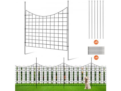 Záhradný plot , bez plotu 36,6''(H)x29,5''(L) bariérový plot pre zvieratá, podzemný dekoratívny záhradný plot s rozstupom hrotov 2,5 palca, kovový plot pre psov na dvor a vonkajšiu terasu, 5 balení