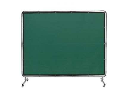 Zváracia zástena s rámom, zváracia zástena 6' x 8', ohňovzdorná vinylová zváracia zástena na 4 otočných kolieskach (2 uzamykateľné), pohyblivá a profesionálna pre dielňu/priemysel, zelená