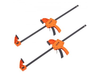 Tyčové svorky na opracovanie dreva, 2-pack 24" jednoručná svorka/rozpera, F rýchloupínacia svorka s obmedzením zaťaženia 300 lb, vysokopevnostný plast a uhlíková oceľ, Drevoobrábacie svorky na obrábanie kovov