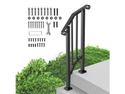 1-2 Krokové vonkajšie zábradlie pre seniorov Veranda Deck Retro Arch Black