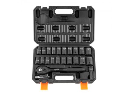 sada nástrčiek 1/2", 23-dielna sada nástrčiek SAE (7/16"-1")&metrická ) (13-24 mm)6-bodová Cr-V legovaná oceľ na automatické opravy s račňou Odolný dizajn úložného kufra