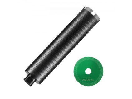 Vŕtací korunkový vrták , 2,5" diamantový jadrový vrták na mokré/suché vŕtanie do tehál a tvárnic, korunkový vrták do betónu s vodiacim adaptérom a pílovým kotúčom, hĺbka vŕtania 9,5", vnútorný závit 5/8"-11, laserové zváranie