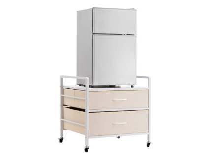 Stojan na mini chladničku s úložným priestorom 176 lb biely stôl na mini chladničku 2 zásuvky