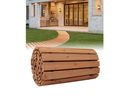 8 ft D x 17 in W Zakrivený drevený záhradný chodník Roll Out Garden Walkway