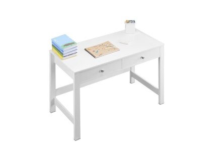 Malý písací stôl so zásuvkami Detský stôl do spálne Jednoduchý pracovný stôl biely