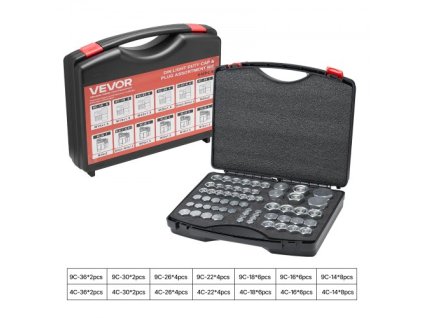 Hydraulický ventil 64 ks DIN, pozinkovaný uzáver a sada adaptérov