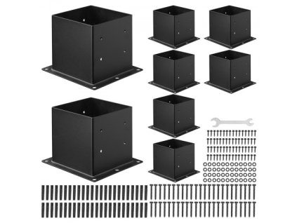 8 ks 4x4 Post Base Holder Drevo Plot Post Kotva Vnútorná veľkosť 3,6 x 3,6 palca
