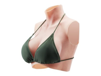 326291 silikonovy naprsnik c cup s vysokym krkem falesna prsa pro cosplay drag queen