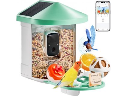 323858 smart bird feeder with camera 2k hd ai identify bird species solarni napajeni