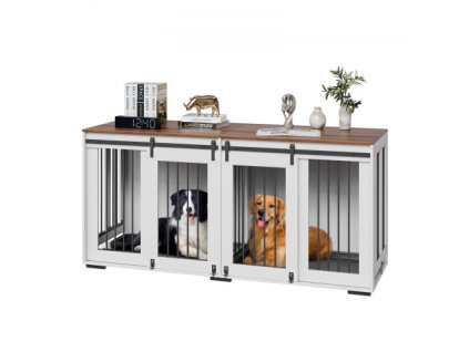 324425 nabytek do prepravky pro psy 72 ve vnitrni drevene boude pro psy s podnosem heavy duty