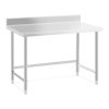 Pracovný stôl z nehrdzavejúcej ocele - 120 x 70 cm - lem - nosnosť 93 kg