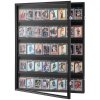 35 Graded Sports Card Case, 24,3 x 30,5 x 2,1 palca, Baseball Card Display Frame with 98% UV Protection Clear View PC Glass, Uzamykateľný nástenný futbal Basketball Collectible Card Case